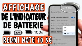 Comment afficher le pourcentage de batterie intégré sur redmi 10 5G [upl. by Jegger]