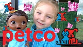 BABY ALIVE gets a NEW PET EXPLORING to PETCO The Lilly and Mommy Show The TOYTASTIC Sisters [upl. by Berkin92]