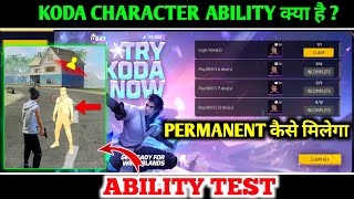 Free Fire New Character Ability Kya Hai  Koda Character Skill Test  FF New Character Ability [upl. by York559]