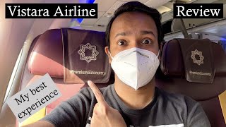 Vistara airlines premium economy class review  My best experience so far  Pune to New Delhi [upl. by Eeuqram408]