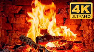 Cozy Christmas Ambience with Warm Fireplace Burning🔥Christmas Fireplace 4K amp Crackling Fire 3 Hours [upl. by Ruder]