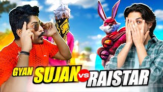 Raistar Vs GyanSujan 1 Shot 1 Kill Challenge again  Face Reveal  Free Fire Max [upl. by Ahsratal221]