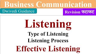 Listening Effective listening listening process listening types business communication mba bba [upl. by Aitnuahs]