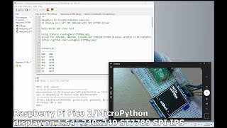 Raspberry Pi Pico 2MicroPython display on 154quot 240x240 ST7789 SPI IPS [upl. by Lavena]