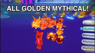 Hatching Every Golden Mythical Pets in Pet Simulator X [upl. by Toolis543]