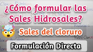 Sales HaloideasFormulación directa sales de Clorurocloruro de sodiocloruro Férricoquímicasales [upl. by Ahseela490]