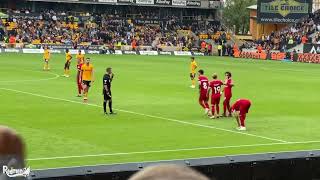 HARVEY ELLIOTT JUMPS INTO THE LIVERPOOL AWAY END amp AMAZING FULL TIME SCENES  WOLVES 13 LIVERPOOL [upl. by Carla]