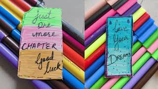 Motivational quotes bookmark painting ideas Easy bookmark drawing tutorial Diy bookmark painting [upl. by Feilak932]