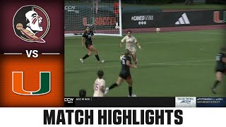 Florida State vs Miami Match Highlights  2024 ACC Womens Soccer [upl. by Ainnat698]