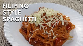 Cooking Filipino Style Spaghetti Creamy And Cheesy Recipe [upl. by Iraj286]