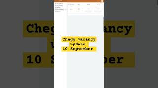 Chegg vacancy update September 24 watch this chegg share subscribe shorts trending reels [upl. by Nilyarg586]