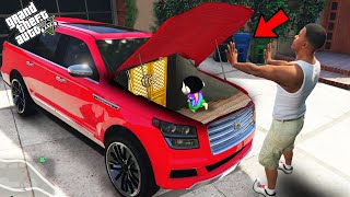 GTA 5  Franklin Open Car amp Find Secret Room Under Car Near His House in GTA 5GTA 5 mods [upl. by Yelhak]