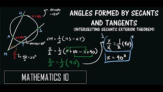 Angles Formed by Secants and Tangents PART 1Intersecting SecantExterior Theorem  MATHEMATICS 10 [upl. by Negah]