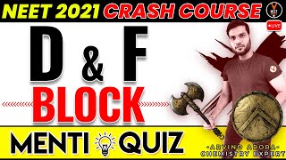 D and F Block Elements Class 12  NEET Questions  NEET 2021 Preparation NEET Chemistry Arvind Sir [upl. by Sik]