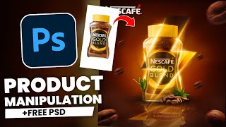 Nescafe Product Manipulation Design In Photoshop  2024 [upl. by Ahcorb32]