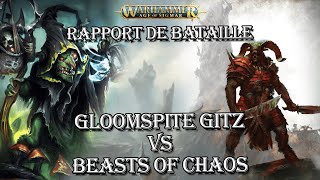 31  Rapport de bataille Age of Sigmar  Gloomspite Gitz vs Beasts of Chaos [upl. by Assirahs]