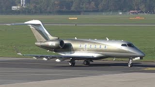 LaudaMotion Bombardier Challenger 300 takeoff at Graz Airport  OEHII [upl. by Tareyn]