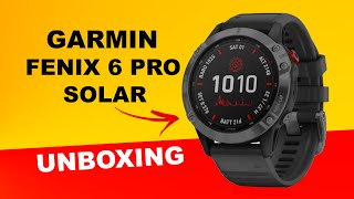 Garmin Fenix 6 Pro Solar Slate Gray Unboxing HD 0100241015 [upl. by Sseb]