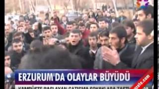 Erzurumda öğrenci kavgası sokağa taştı Ülkücülerle PKK yandaşları kavgası [upl. by Hukill900]