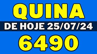 🍀Quina 6490  Resultado Quina 6490  Quina de hoje 6490 250724 [upl. by Zippel]