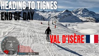 4K Skiing Val dIsère Heading to Tignes  End of Day and Getting Lost France GoPro HERO11 [upl. by Dietz]