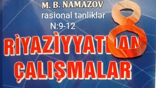 rasional tənliklər N912namazov çalışmalar 8 ci sinif [upl. by Ecurb337]