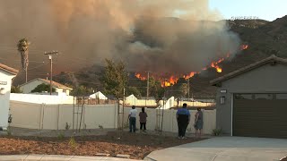 Macy Fire Burns Near Homes in Lake Elsinore [upl. by Clere656]