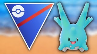 ITS FINALLY COMPLETE XL Shiny Corsola hunts down fliers in the Great League  Pokemon GO PvP [upl. by Zeni451]