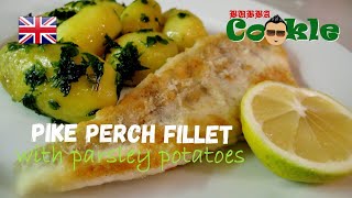 EN Recipe PIKEPERCH FILLET WITH PARSLEY POTATOES [upl. by Nyrak]