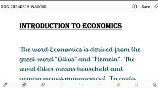 Introduction to Economics Definitions Deductive and Inductive Methods Scope and subject matter [upl. by Ahsiuqram]