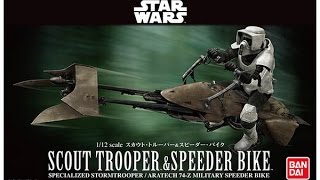 Star Wars Scout Trooper amp Speeder Bike Model Kit Review [upl. by Ynabla]