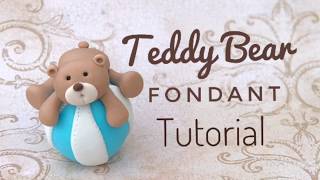 Teddy bear with a ball fondant tutorial [upl. by Janyte]