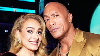 GRAMMYs Adele Gets SHOCKED by Dwayne Johnson [upl. by Nimad534]