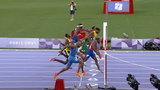 Noah Lyles 100m Final Olympic Highlights Noah Lyles 979 Gold Medal Kishane Thompson Olympic 2024 [upl. by Vanthe]