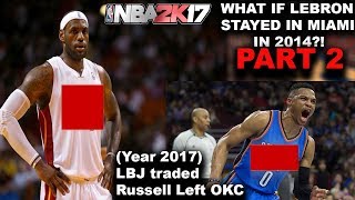 LeBron Traded Westbrook Left OKC LeBron James stays in Miami  PART 2  SIMULATION ON NBA2K17 [upl. by Twyla]