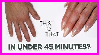 REAL TIME  How to Create a Natural Looking Set of Full Cover Nail Tips [upl. by Refinaj]