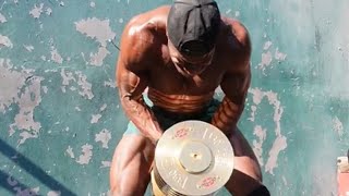 330 pound gold dumbbells at golds gym Venice my story [upl. by Iemaj]