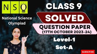 Class 9 NSO 202324 Level 1 Question Paper With Complete Solution  NSO 202323  SETA Paper [upl. by Blinni]