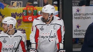 Alex Ovechkin takes puck to face barely flinches [upl. by Joanne964]