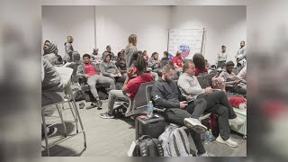 Nicholls football team returns home after being stranded at Illinois airport for 22 hours [upl. by Dnar]