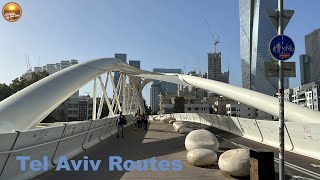 Exploring the Heart of Tel Aviv Unique Pedestrian Bridge and Sarona District [upl. by Oemac]