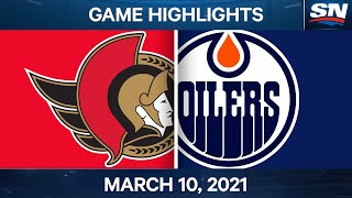 NHL Game Highlights  Senators vs Oilers – Mar 10 2021 [upl. by Mickey463]