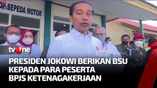 Ribuan Peserta BPJS Ketenagakerjaan di Ternate Terima BSU Tahun 2022 dari Presiden  tvOne [upl. by Eecyal447]