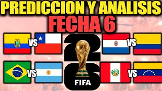 ELIMINATORIAS SUDAMERICANAS MUNDIAL 2026 Predicción y Análisis FECHA 6  Ecuador vs Chile Etc [upl. by Ylrebma]