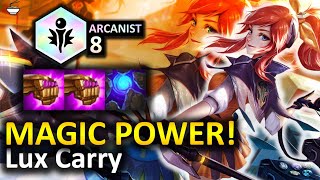 Lux Arcanist Spaming RRR Blue Buff Full Crit Damage  TFT Lux Comp Carry  8 Arcanist  TFT Set 6 [upl. by Daniela636]