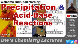 CHEM 1411 Precipitation and AcidBase Reactions [upl. by Kippy]