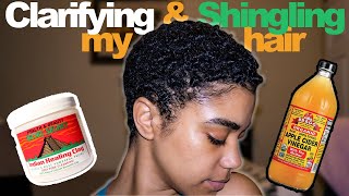 CLARIFYING amp SHINGLING MY BIG CHOP 3B3C HAIR [upl. by Crowe]