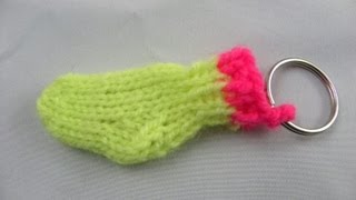 Stricken  Socke für Parkmünze  Schlüsselanhänger Söckchen [upl. by Sellers715]