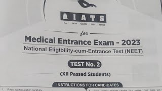 All India Aakash Test Series AIATSTest No2 for 12th passed studentsDropperRegular Medical RM [upl. by Pouncey]