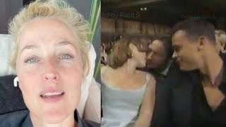 Gillian Anderson Addresses Duchovny Kiss At Emmys [upl. by Ellerol115]